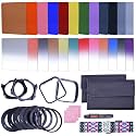 Yantralay Complete 24-Piece Square Color Graduated ND Filter Kit for DSLR Cameras - with Bundle Holder, Adapter Rings, Lens Hood, Cleaner Strap