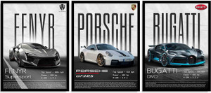 YANVEER Big Porche bughatti fenyb Car Framed