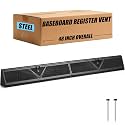 Yaocom 1 Pack Baseboard Register Vent 48 Inch Duct Opening Size Vent Covers for Home Floor Diffuser Wall Corner Baseboard Air Cover, Smooth Air Adjust Lever, Easy Install, Black