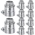 Yaocom 10 Pack 1/2-inch Squeeze Connectors Fittings FMC Flexible Metal Conduit Squeeze Box Cable Connectors for EMT Electrical Conduit Fittings