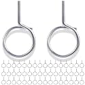 Yaocom 100 Pcs 1/4"-20 Machine Threaded Bridle Rings 2" Diameter Heavy Duty Bridle Wiring Rings Cable Hangers for Low Voltage Cable Pipe Management