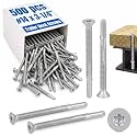 Yaocom 500 Pcs #14 x 3-1/4" Trailer Deck Screws Bulk Self Tapping Trailer Screws with Star Head Self Drilling Reamer for Trailers Flatbeds Fastening Wood to Steel Metal Construction Silver