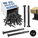 Yaocom 100 Pcs #14 x 3-1/4" Trailer Deck Screws Bulk Self Tapping Trailer Screws with Star Head Self Drilling Reamer for Trailers Flatbeds Fastening Wood to Steel Metal Construction Black