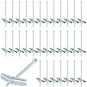 Yaocom 100 Pcs 3/16" X 4" Toggle Bolts and Wing Nut Wall Anchor for Drywall