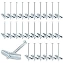Yaocom 100 Pcs 3/16" X 3" Toggle Bolts and Wing Nut Wall Anchor for Drywall