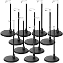 Yaocom 12 Pcs Adjustable Doll Stand Display Holder Action Figure Stands Black Doll Bracket with Expandable Waist Wire for 14 to 24 Inch Dolls Figures Display Rack for Home Store Market