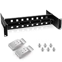 Yaocom 2 Pcs 19 Inch Din Rail Rack Mount Kit, Aluminum Adjustable, Black