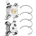 Yaocom 2 Pcs 3/8" Hot and Cold Water Mixing Valve with Braided Faucet Hoses