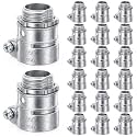 Yaocom 20 Pack 1/2-inch Squeeze Connectors Fittings FMC Flexible Metal Conduit Squeeze Box Cable Connectors for EMT Electrical Conduit Fittings