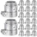 Yaocom 20 Pack 1 Inch Squeeze Connectors Fittings FMC Flexible Metal Conduit Squeeze Box Cable Connectors for EMT Electrical Conduit Fittings