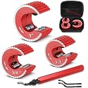 Yaocom 3 Pcs Copper Pipe Tubing Cutter Set, 1/2", 3/4", 1" with Reaming Pen