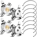 Yaocom 4 Pcs 3/8" Hot and Cold Water Mixing Valve with Braided Faucet Hoses