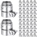 Yaocom 50 Pack 3/4-Inch Squeeze Connectors Fittings FMC Flexible Metal Conduit Squeeze Box Cable Connectors for EMT Electrical Conduit Fittings
