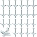 Yaocom 50 Pcs 3/8" X 3" Toggle Bolts and Wing Nut Wall Anchor for Drywall