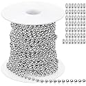 Yaocom 50ft, 4.5mm Silver Ball Beaded Chain with 50 Connectors