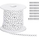 Yaocom 50ft, 4.5mm White Ball Beaded Chain with 50 Connectors