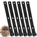 Yaocom 6 Pack 12" Zinc Strap Hinge Heavy Duty for Gate, Barn,Shed, Black