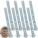Yaocom 8 Pack 12" Zinc Strap Hinge Heavy Duty for Gate, Barn,Shed, Silver