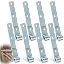 Yaocom 8 Pack 8" Zinc Strap Hinge Heavy Duty for Gate, Barn,Shed, Silver