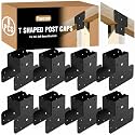 Yaocom 8 Sets T Shape Post Bracket 4x4 4x6 Post to Beam Connector, Black
