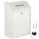 Yaocom Metal Money Box,White,11.81 x 8.58 x 4.72 Inch,No Lid