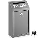 Yaocom Metal Money Cash Box,Grey,10.2 X 5.7 X 2.8 Inch