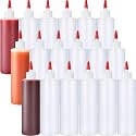 Yaomiao 18 Pack 16 oz Plastic Squeeze Bottles for Condiments Sauces