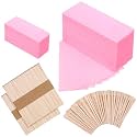 Yaomiao 250 Pcs Waxing Strips and Wooden Sticks for Hair Removal,Pink