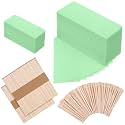 Yaomiao 250 Pcs Waxing Strips and Wooden Sticks for Hair Removal,Green
