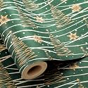 Yarcony Kraft Christmas Tree Wrapping Paper - 17 Inch X 33 Feet - Creative Recyclable Festival Green Christmas Tree w/Elegant Line Drawing Design Winter Gift Wrap Paper for Holiday, Party Celebration