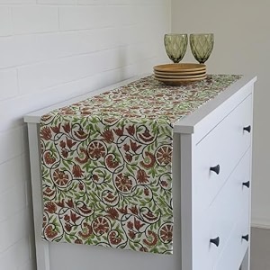 the yard house wipeable and anti-skid table runners dusty rose 6034x1434 - 4 seater