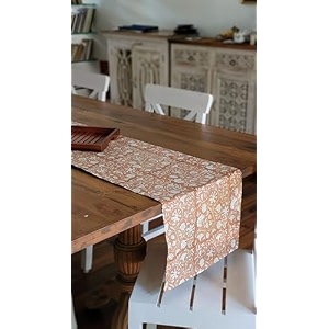 the yard house wipeable and anti-skid table runners dusty rose 6034x1434 - 4 seater