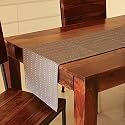 THE YARD HOUSE, Wipeable and Anti-Skid Table Runners (Woven Winter Grey, 60"X14" - 4 Seater)