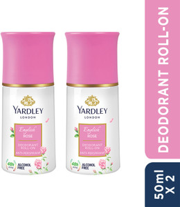 yardley london english rose anti-perspirant with 48-hour active sweat protection deodorant roll-on - for women 50 ml pack of 2