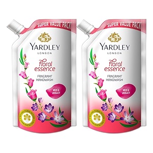 yardley london floral essence 600ml or above pack of 2 fragrant handwash infused with natural floral actives iris amp violet germ protection for soft amp fragrant skin