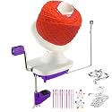 Yarn Ball Winder, Hand Purple Ball Winders for Yarn, Yarn Winder with Easy Installation for Yarn Storage +2PCS Adjustable Knitting Loop Crochet+10 PCS Stitch Knitting Needles +10 PCS Plastic Needles