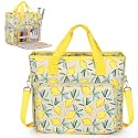 Aeelike Yarn Storage Bag Organizer, Large Crochet Tote Bag, Yellow Lemon