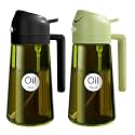 YARRAMATE 16 oz 2-in-1 Dark Glass Olive Oil Sprayer &amp; Dispenser, BlackGreen