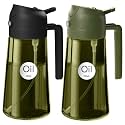 YARRAMATE 16 oz 2-in-1 Dark Glass Oil Sprayer &amp; Dispenser, BlackOliveGreen