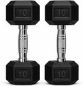 yash fitness Rubber Coated Hexa Dumbbell Set