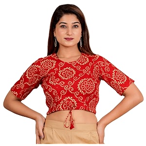 yash gallery women39s cotton zig-zag printed regular regular fit short sleeve blouse