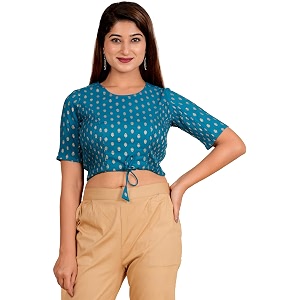 yash gallery women39s cotton zig-zag printed regular regular fit short sleeve blouse