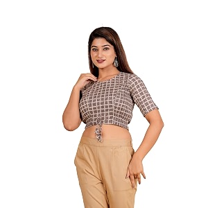 yash gallery women39s cotton zig-zag printed regular regular fit short sleeve blouse