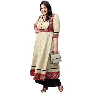 Yash Gallery Womens Cotton Relaxed Fit Anarkali