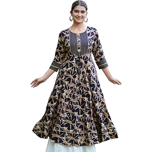 Yash Gallery Womens Cotton Relaxed Fit Anarkali