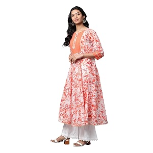 Yash Gallery Womens Cotton Relaxed Fit Anarkali