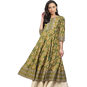 Yash Gallery Womens Cotton Relaxed Fit Anarkali