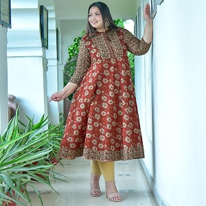 Yash Gallery Womens Cotton Relaxed Fit Anarkali