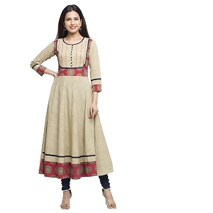 Yash Gallery Womens Cotton Relaxed Fit Anarkali