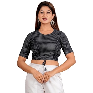yash gallery women39s cotton zig-zag printed regular regular fit short sleeve blouse